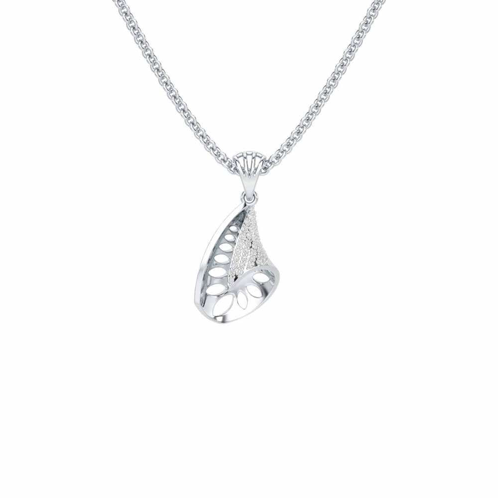 Glory Grace Silver Pendant - White Gold - Image 1
