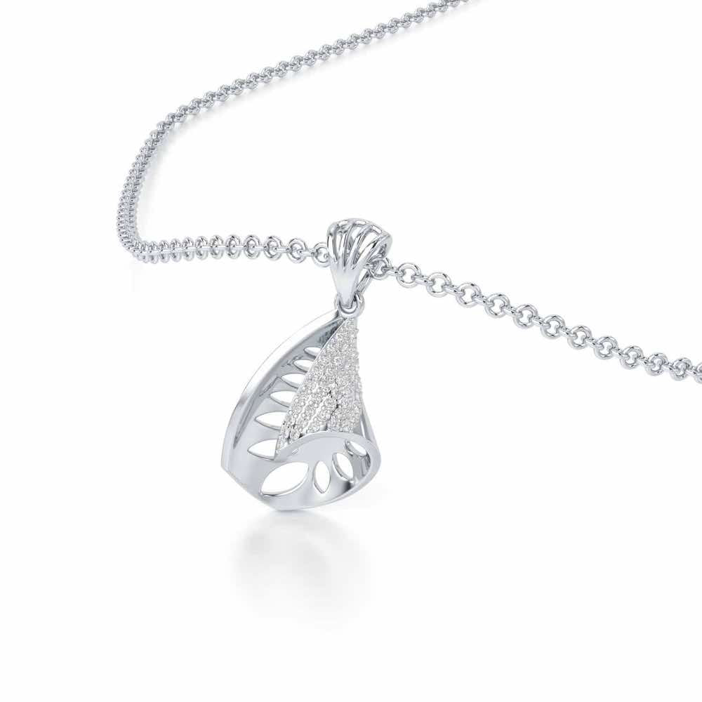 Glory Grace Silver Pendant - White Gold - Image 2