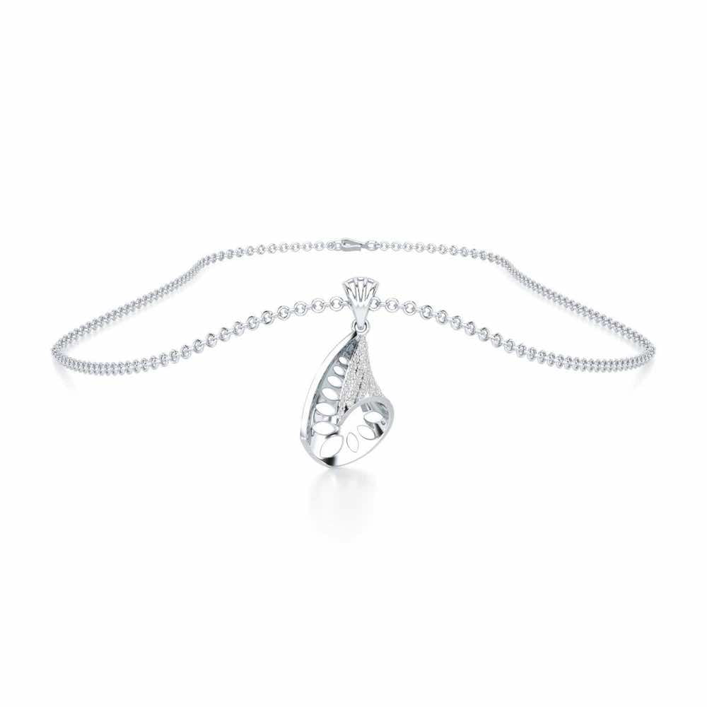 Glory Grace Silver Pendant - White Gold - Image 3
