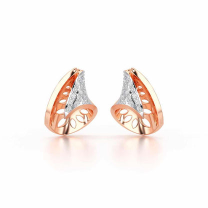 Glory Grace Silver Stud Earrings - Rose Gold - Image 1