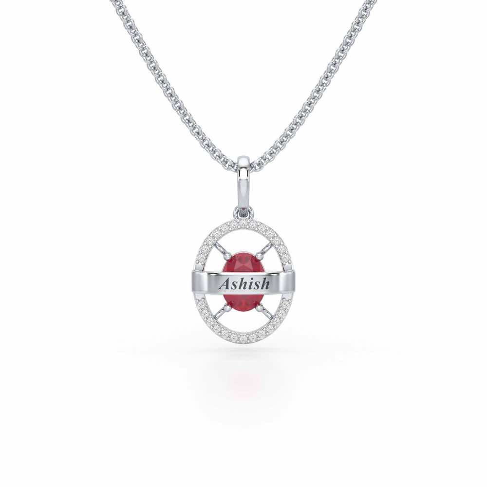 Glow Board Silver Pendant - White Gold - Image 1
