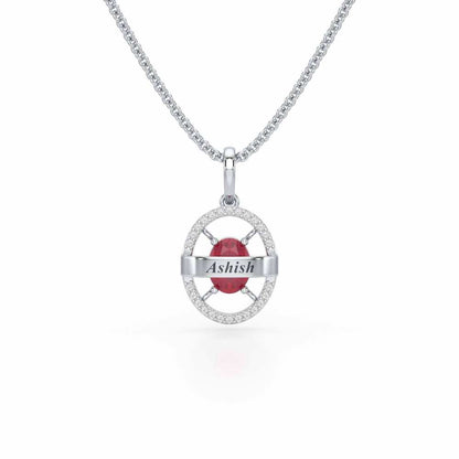 Glow Board Silver Pendant - White Gold - Image 1