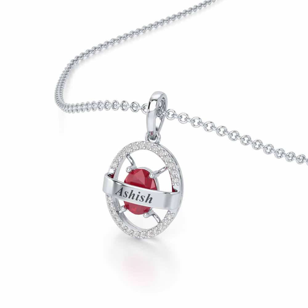 Glow Board Silver Pendant - White Gold - Image 2