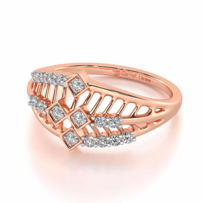Glow Lattice Silver Ring - Rose Gold - Image 2