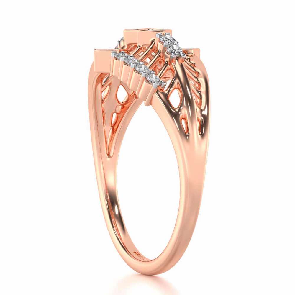 Glow Lattice Silver Ring - Rose Gold - Image 3