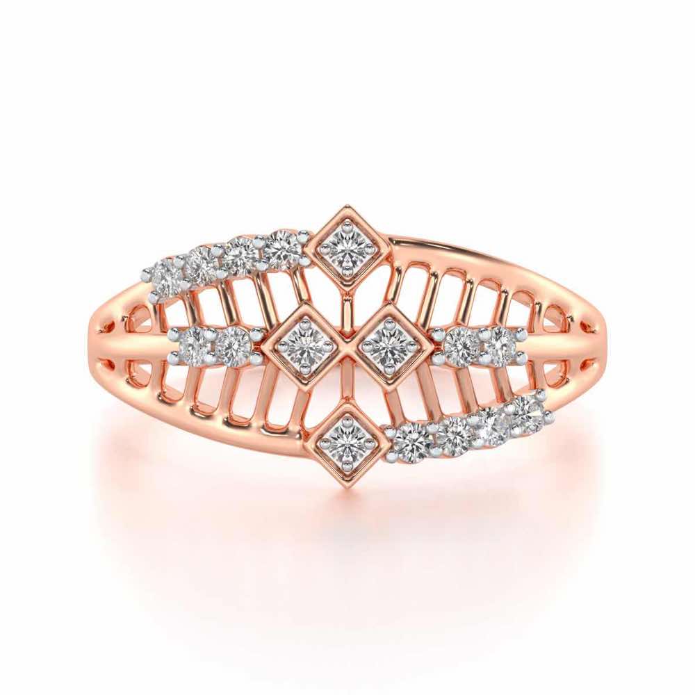 Glow Lattice Silver Ring - Rose Gold - Image 4