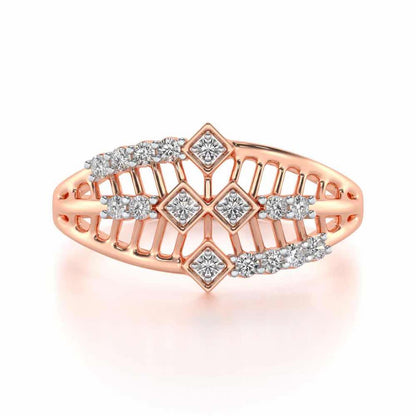 Glow Lattice Silver Ring - Rose Gold - Image 4