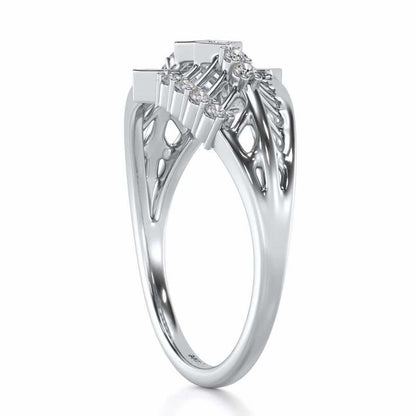 Glow Lattice Silver Ring - White Gold - Image 3