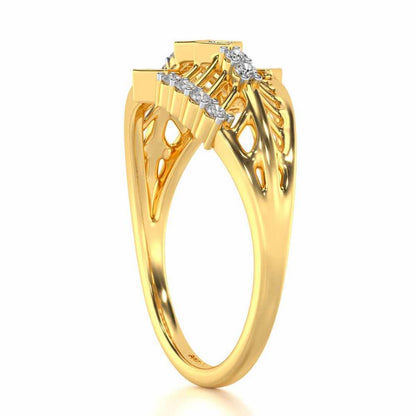 Glow Lattice Silver Ring - Yellow Gold - Image 3