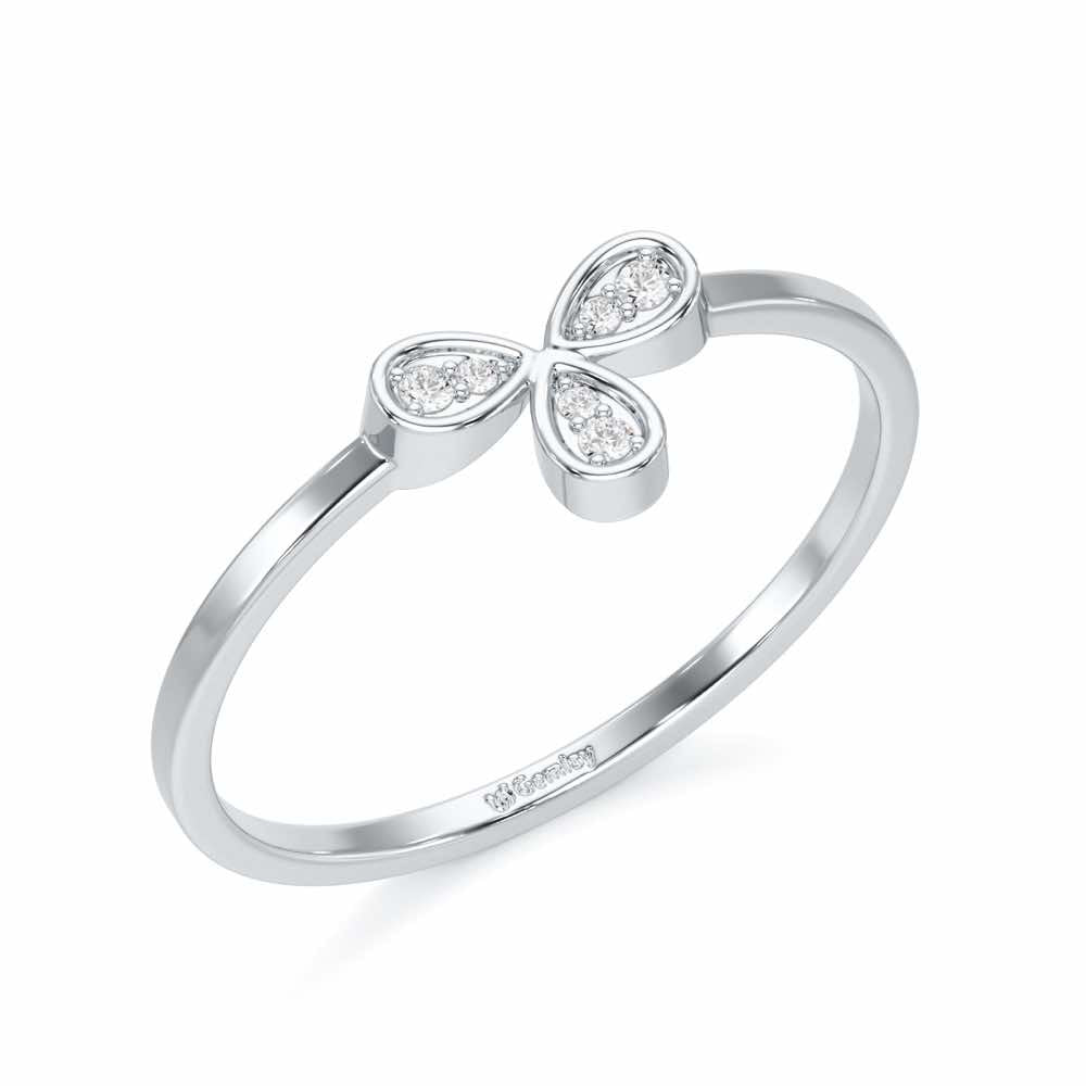Glow Petals Silver Ring - White Gold - Image 1