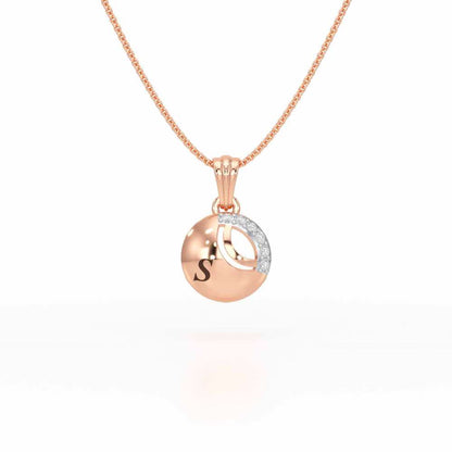 Glow Roll Silver Pendant - Rose Gold - Image 1
