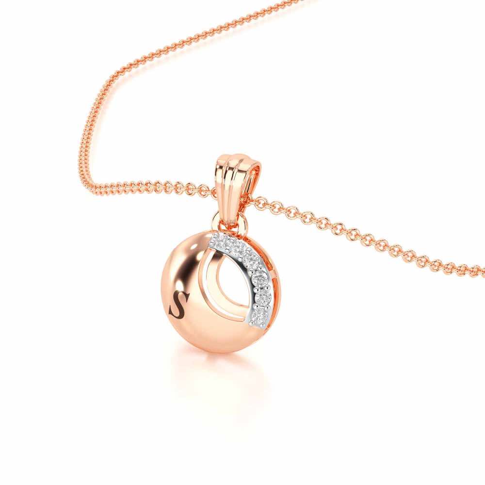 Glow Roll Silver Pendant - Rose Gold - Image 2