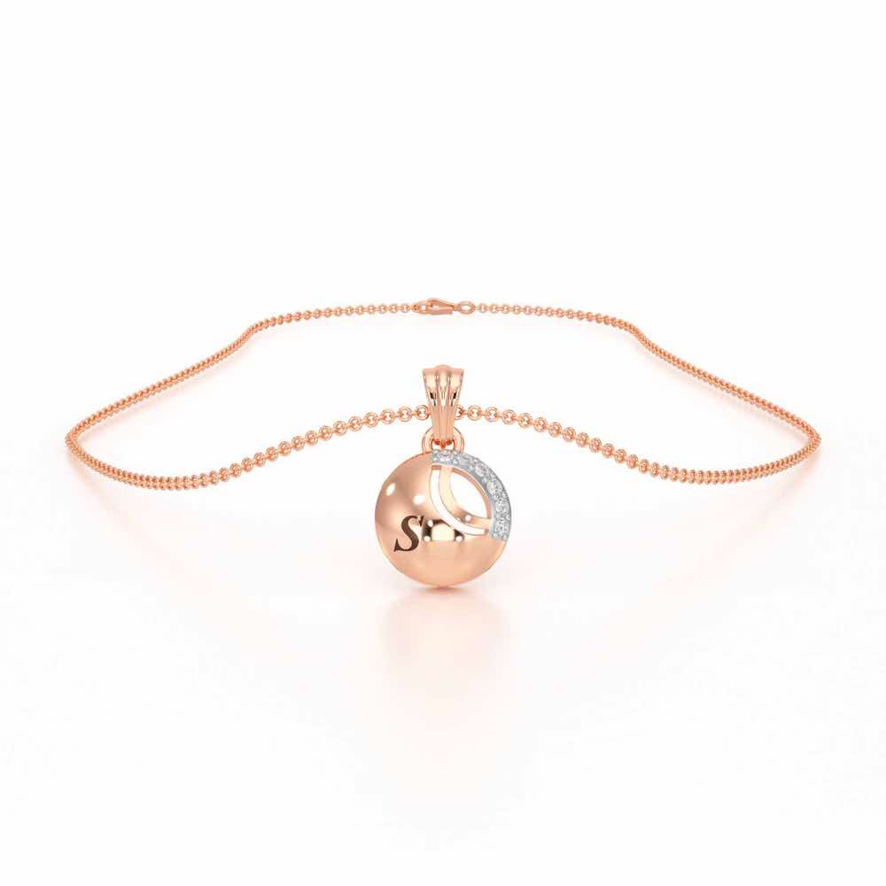 Glow Roll Silver Pendant - Rose Gold - Image 3