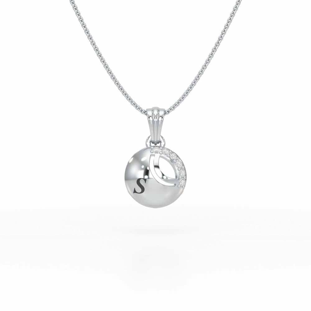 Glow Roll Silver Pendant - White Gold - Image 1