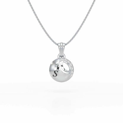 Glow Roll Silver Pendant - White Gold - Image 1