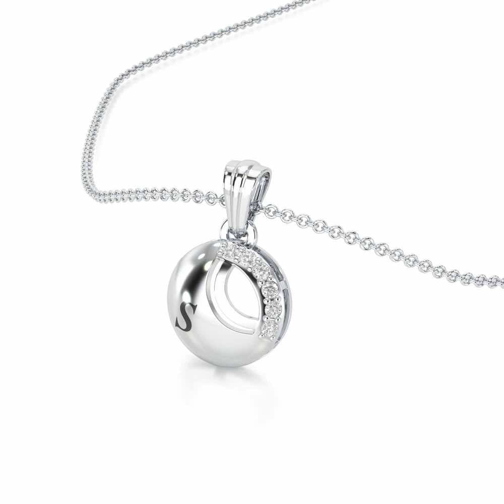 Glow Roll Silver Pendant - White Gold - Image 2