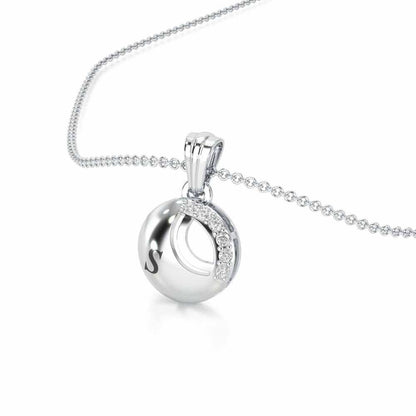 Glow Roll Silver Pendant - White Gold - Image 2