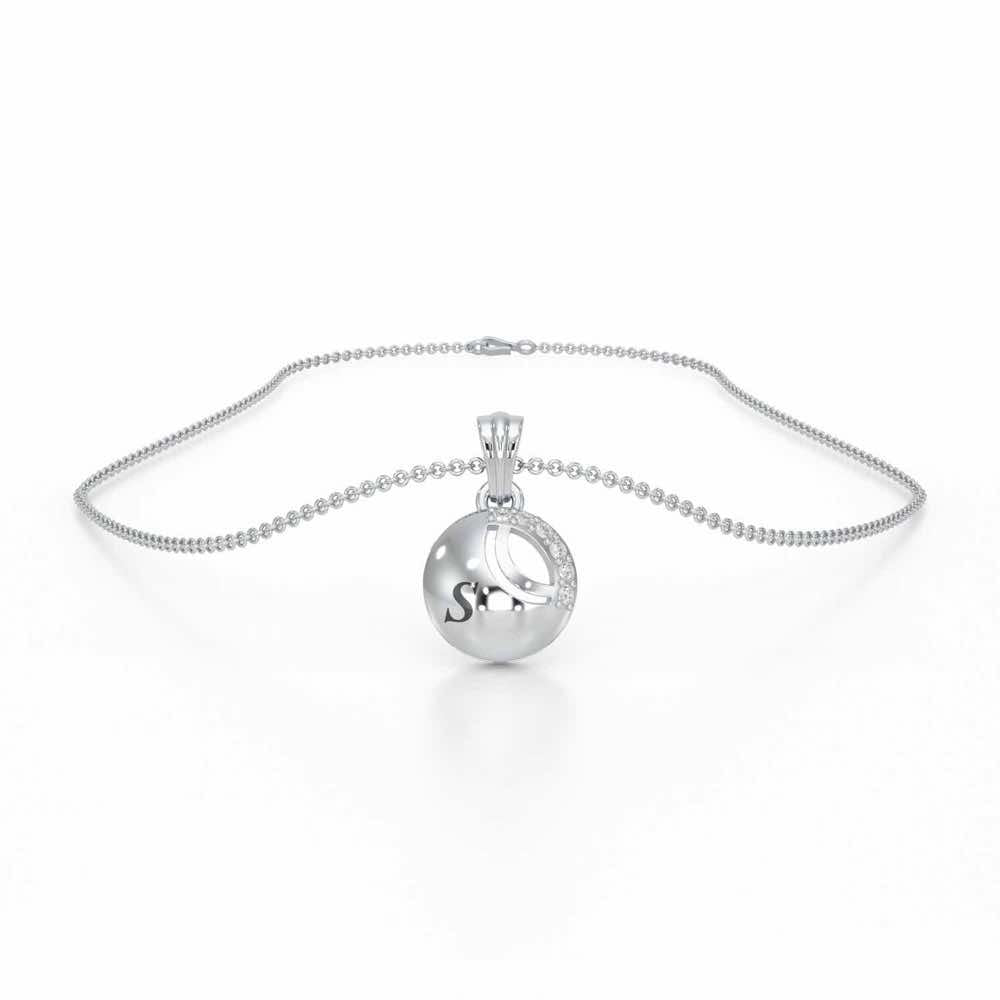 Glow Roll Silver Pendant - White Gold - Image 3
