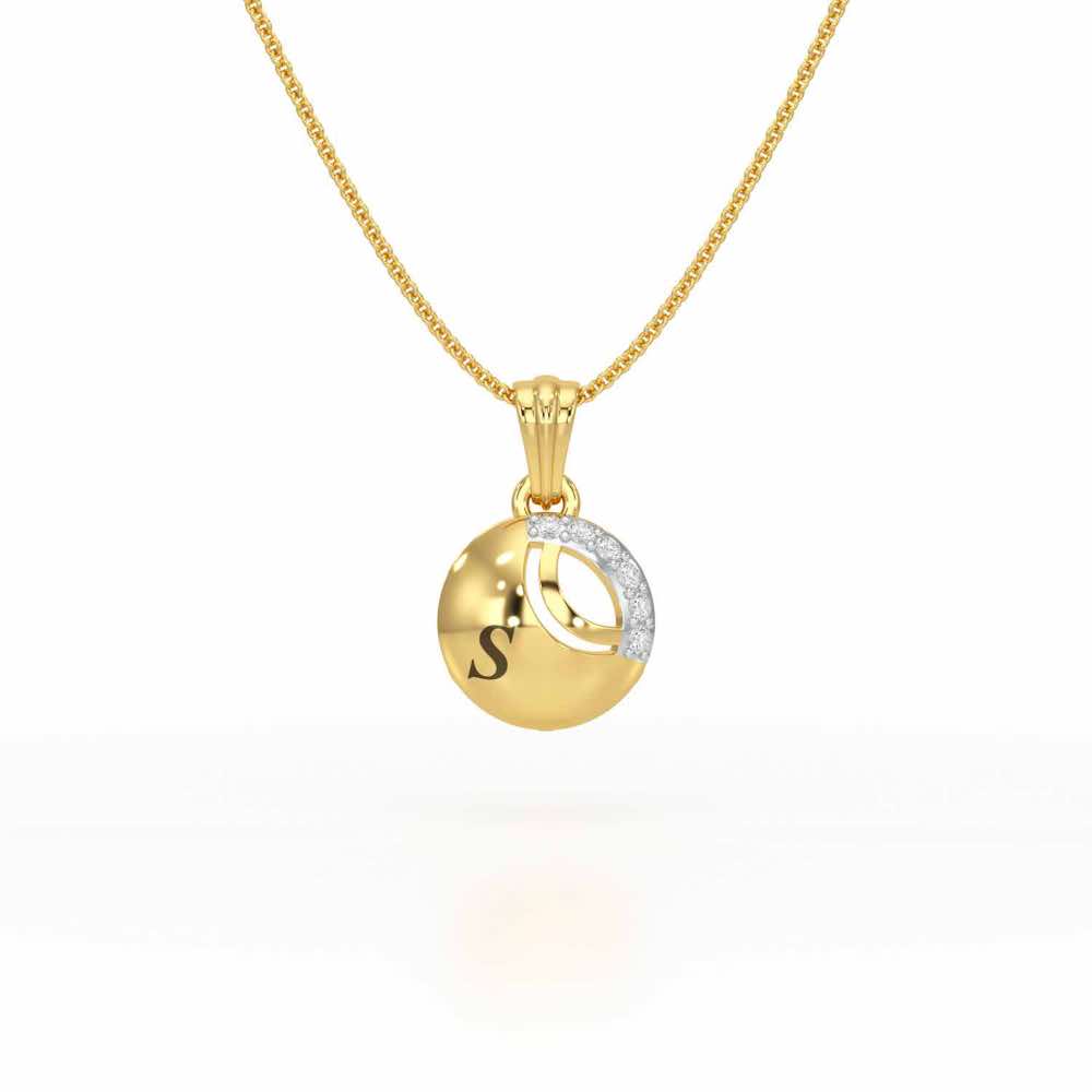 Glow Roll Silver Pendant - Yellow Gold - Image 1