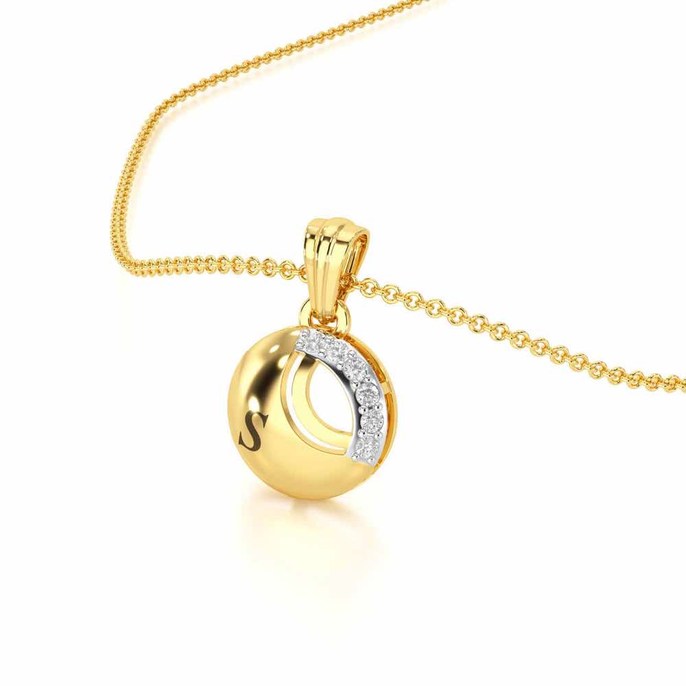 Glow Roll Silver Pendant - Yellow Gold - Image 2