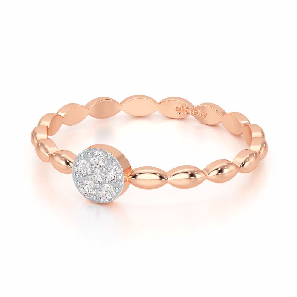 Glow Wave Silver Ring - Rose Gold - Image 2