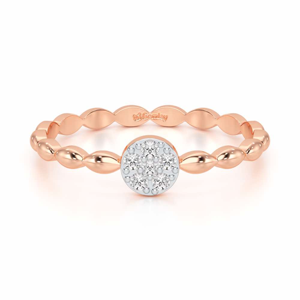 Glow Wave Silver Ring - Rose Gold - Image 4