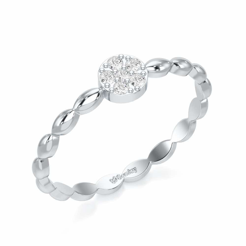 Glow Wave Silver Ring - White Gold - Image 1