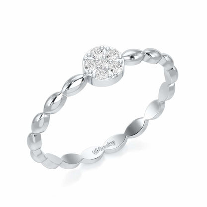 Glow Wave Silver Ring - White Gold - Image 1
