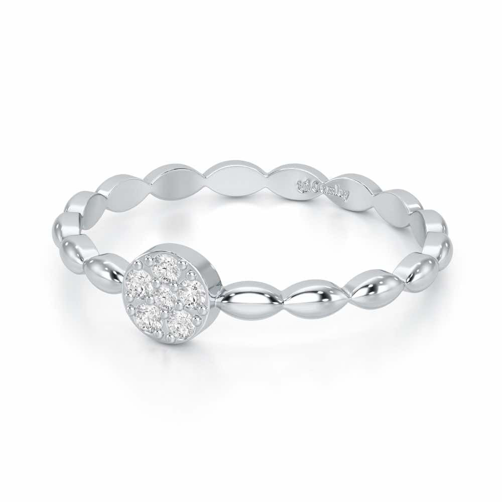 Glow Wave Silver Ring - White Gold - Image 2