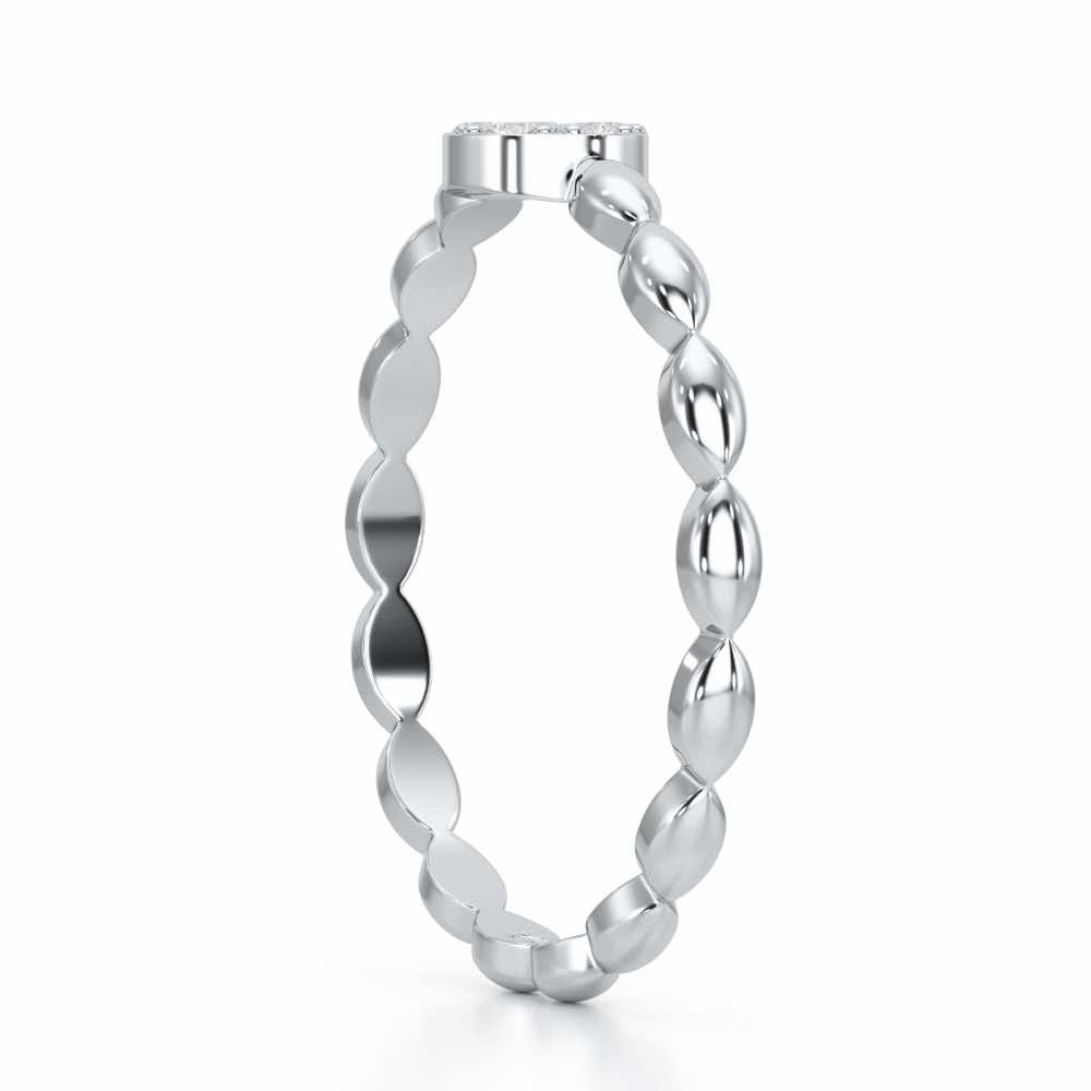 Glow Wave Silver Ring - White Gold - Image 3
