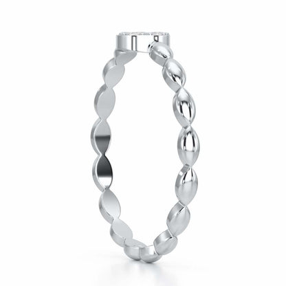 Glow Wave Silver Ring - White Gold - Image 3