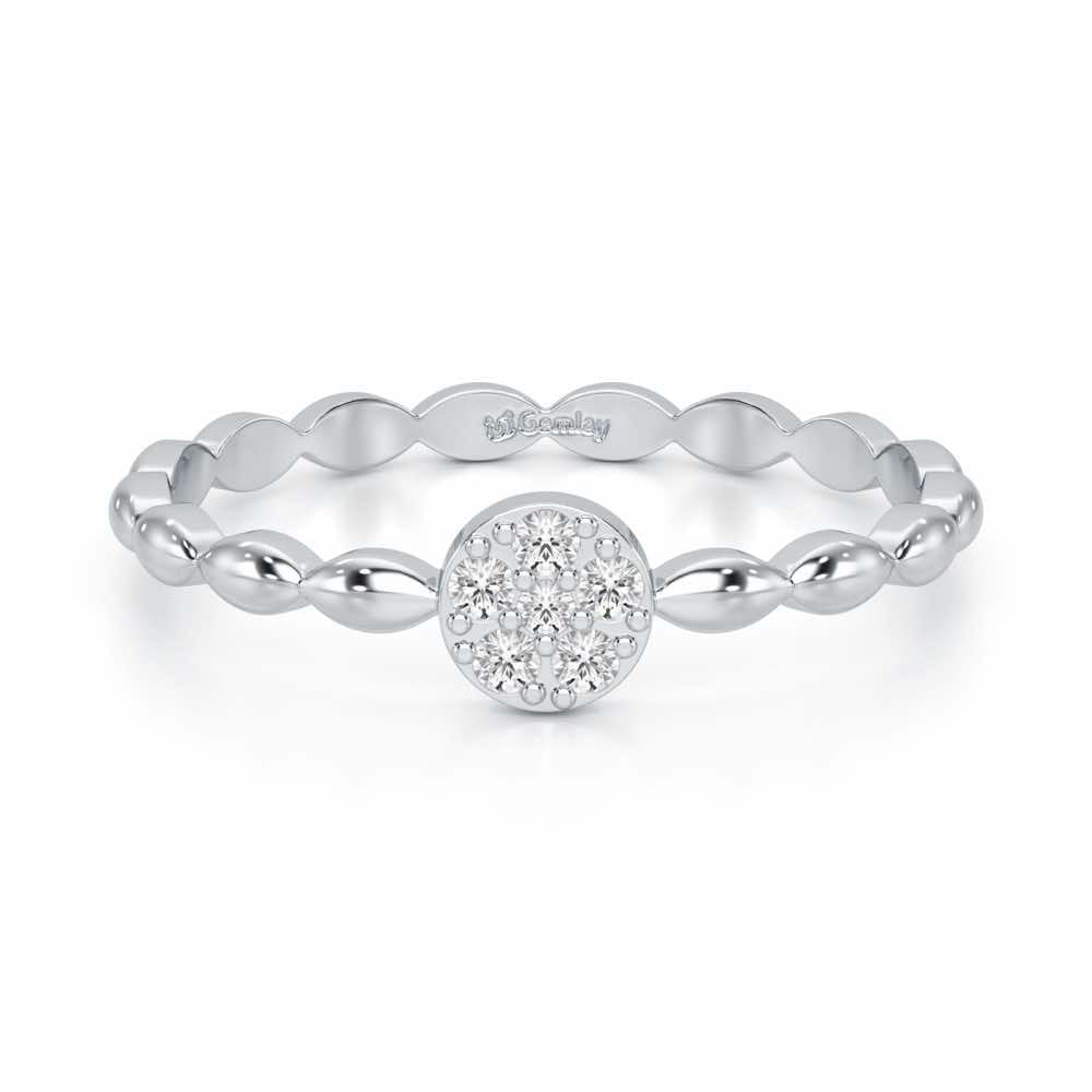 Glow Wave Silver Ring - White Gold - Image 4