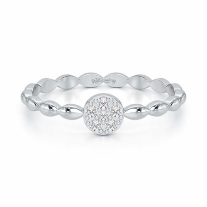 Glow Wave Silver Ring - White Gold - Image 4