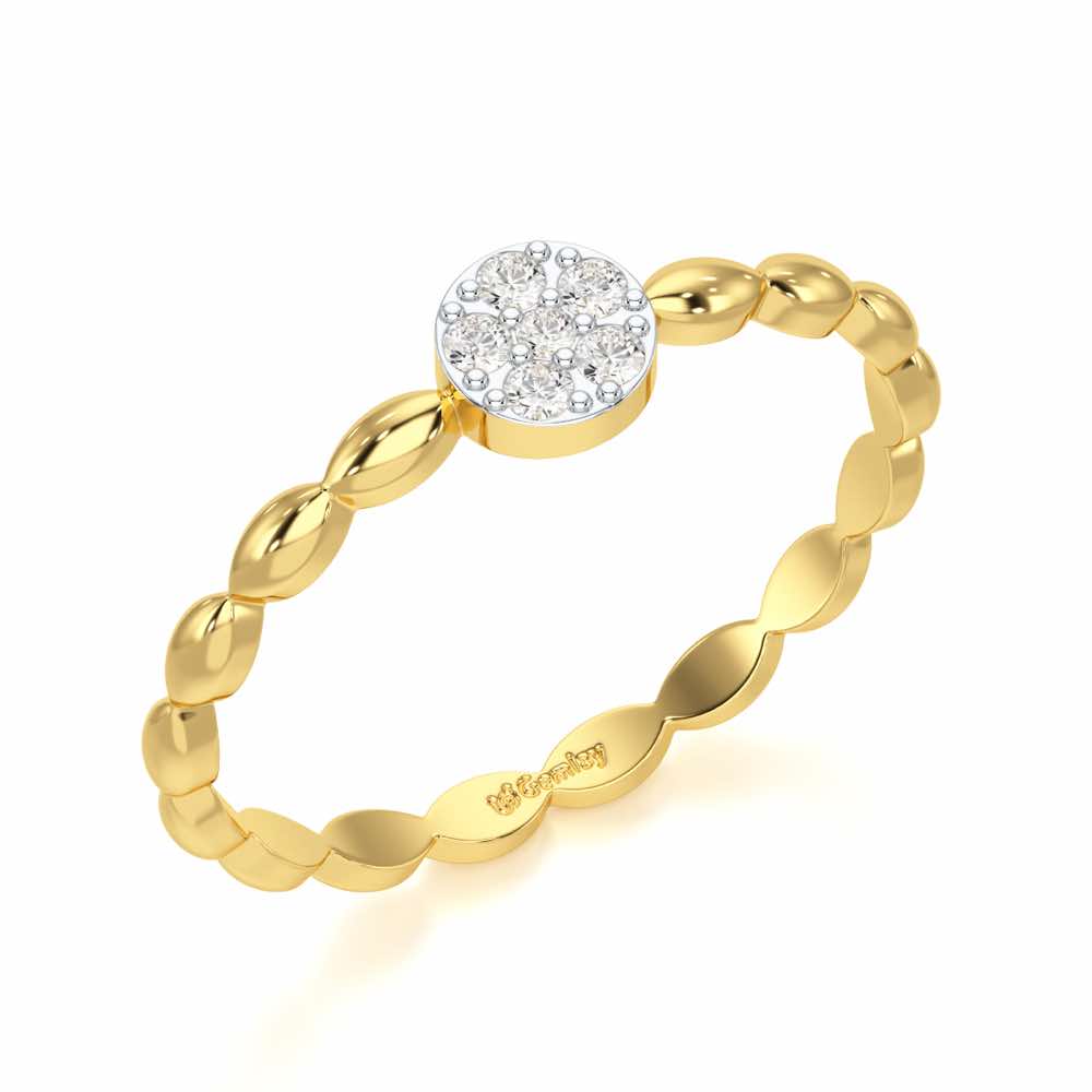 Glow Wave Silver Ring - Yellow Gold - Image 1