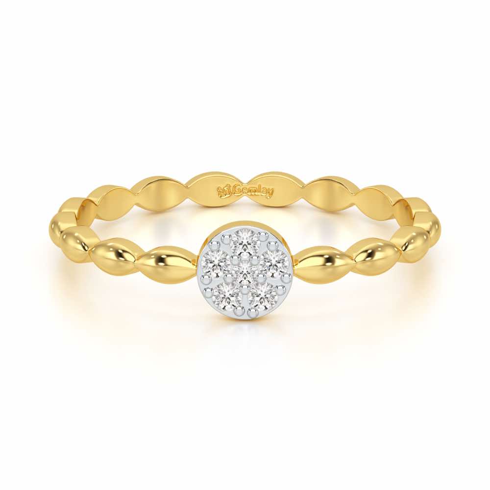 Glow Wave Silver Ring - Yellow Gold - Image 4