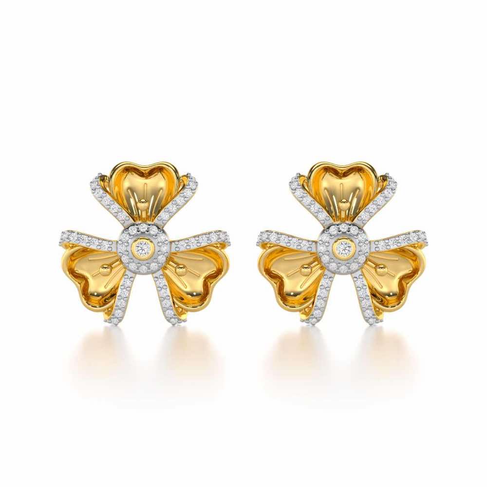 Glowing Flora Silver Earrings - Yellow Gold - Image 1