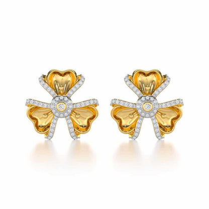 Glowing Flora Silver Earrings - Yellow Gold - Image 1