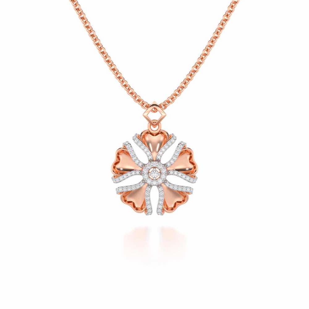 Glowing Flora Silver Pendant - Rose Gold - Image 1