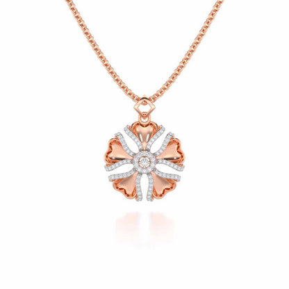Glowing Flora Silver Pendant - Rose Gold - Image 1
