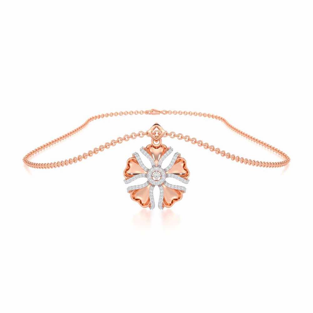Glowing Flora Silver Pendant - Rose Gold - Image 3