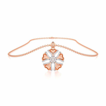 Glowing Flora Silver Pendant - Rose Gold - Image 3