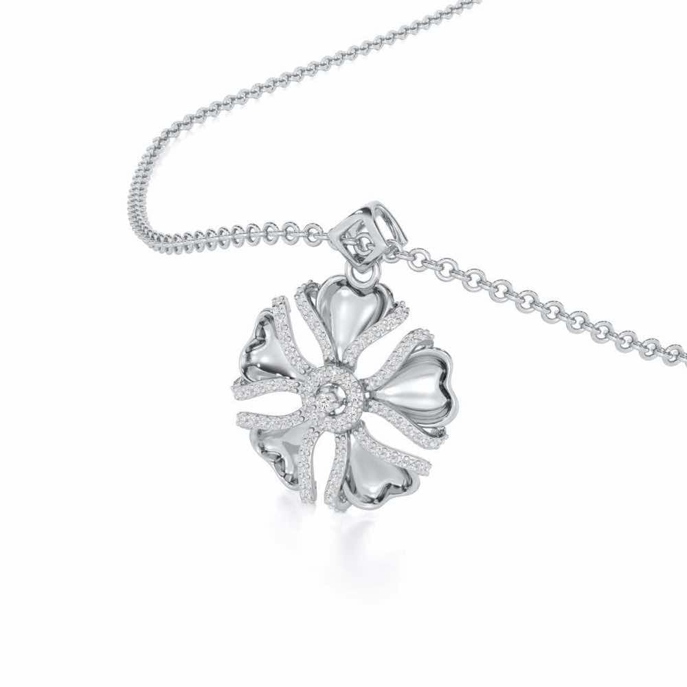Glowing Flora Silver Pendant - White Gold - Image 2