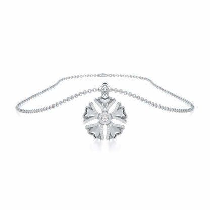 Glowing Flora Silver Pendant - White Gold - Image 3