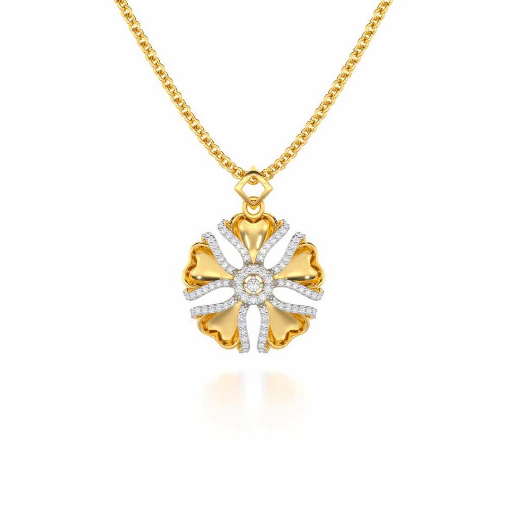 Glowing Flora Silver Pendant - Yellow Gold - Image 1