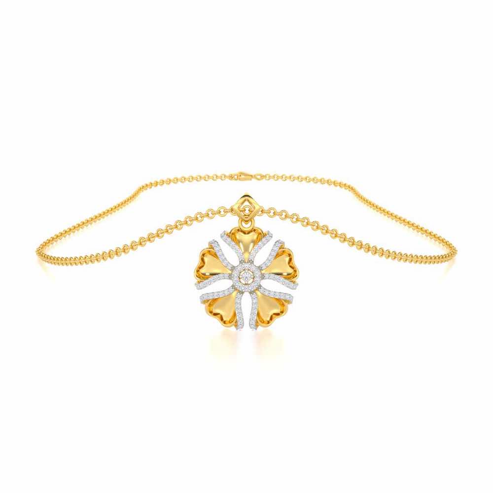 Glowing Flora Silver Pendant - Yellow Gold - Image 3
