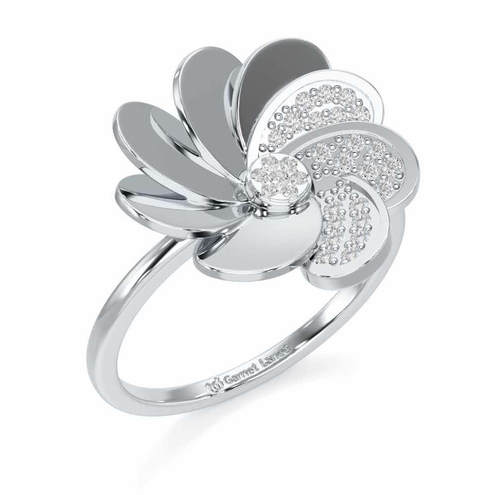 Glowing Flower Ring - White Gold - Image 1