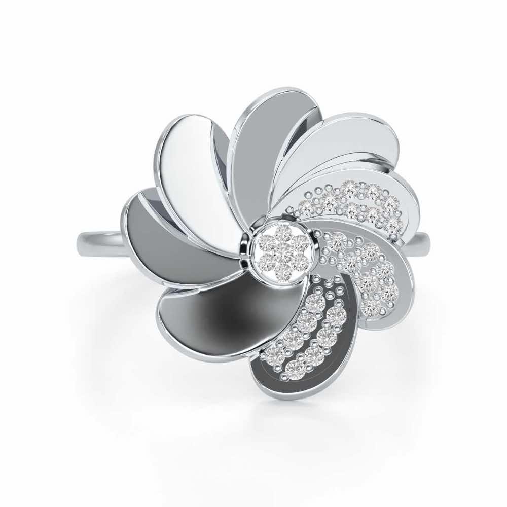 Glowing Flower Ring - White Gold - Image 4