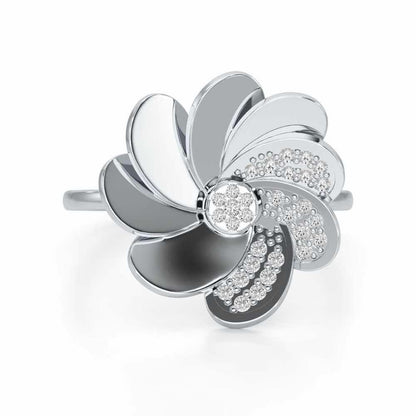 Glowing Flower Ring - White Gold - Image 4