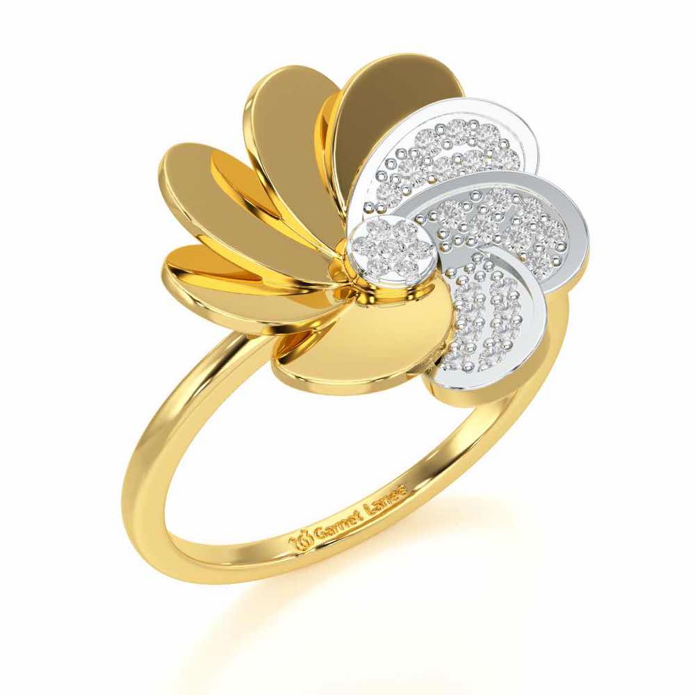 Glowing Flower Ring - Yellow Gold - Image 1