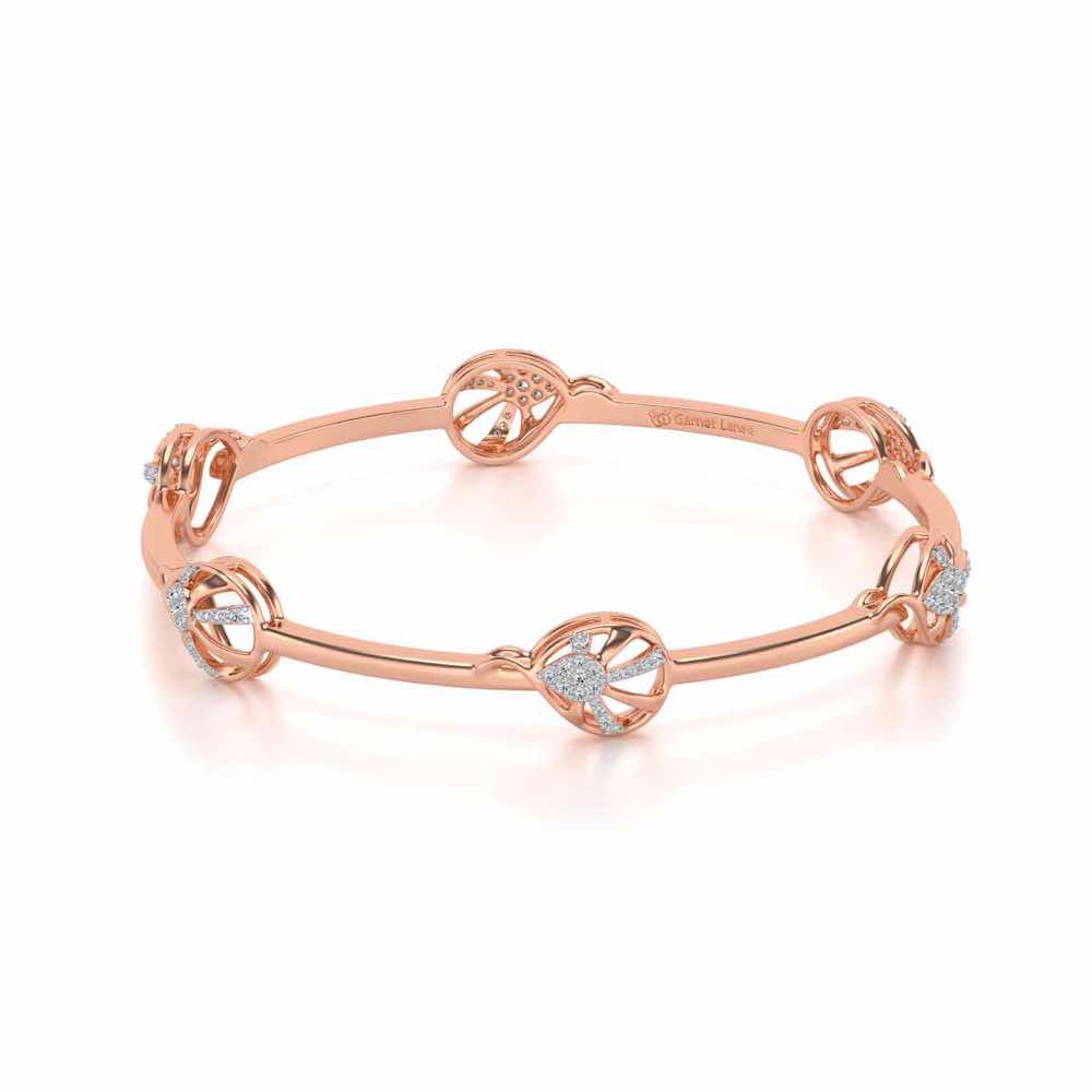 Oyster Silver Bangles - Rose Gold - Image 2